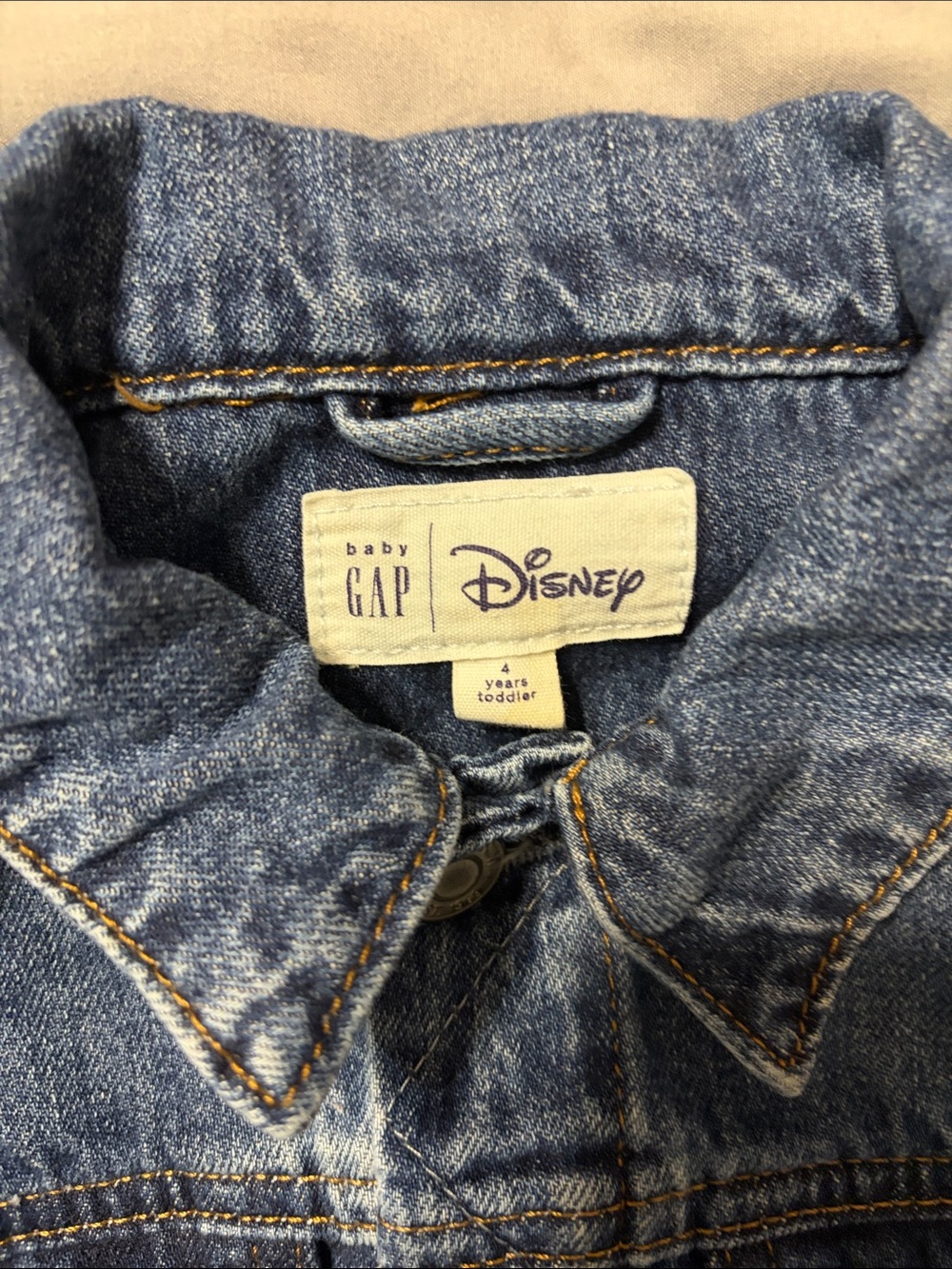 Disney GAP toddler Medium Blue Denim Jacket with Disney Tag - Picture 3 of 5